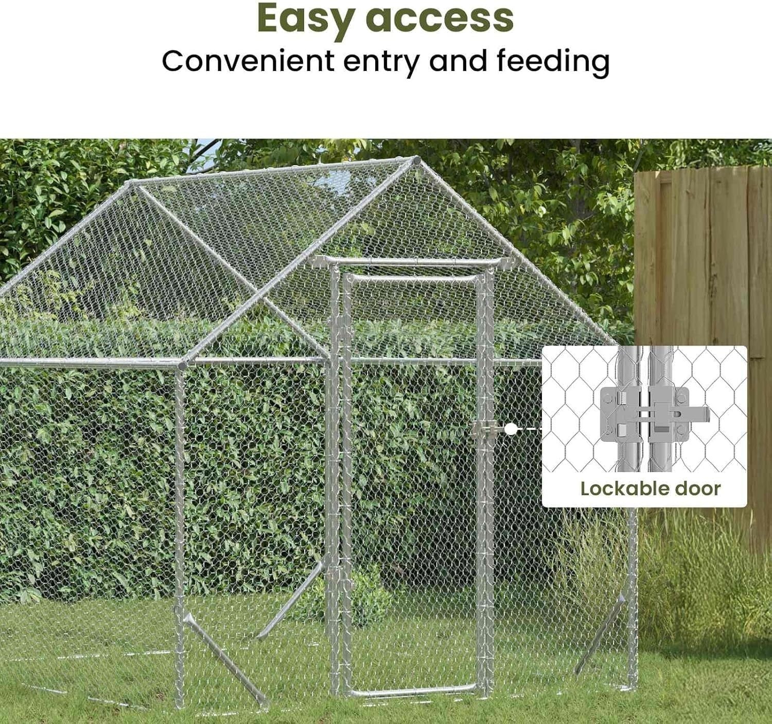 Large Galvanised Steel Chicken Cage 200x170x177cm
