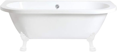 White Double Ended Back to Wall Bath 1685x780mm Freestanding Claw Feet