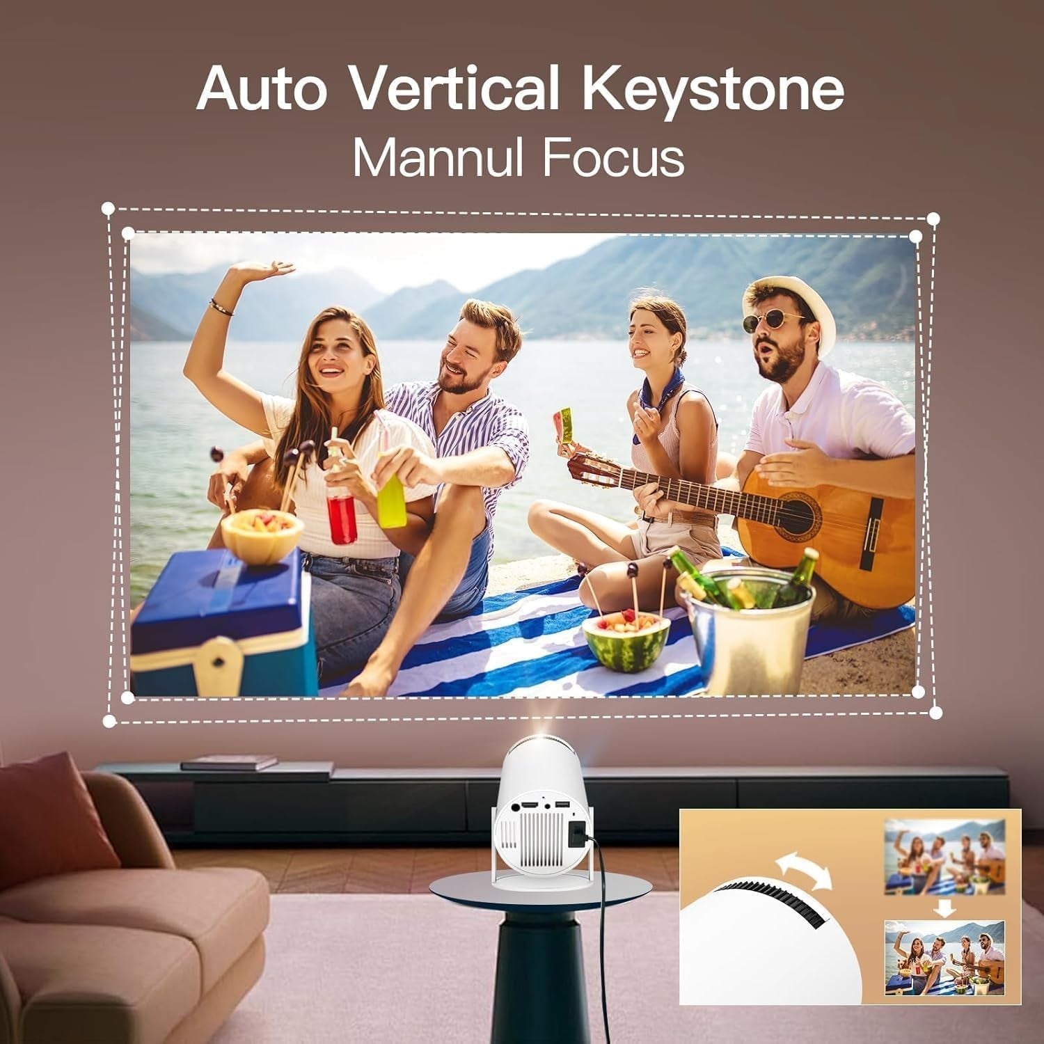 Mini Smart Projector Android 11 WiFi 6 Bluetooth 12000 Lumen Portable
