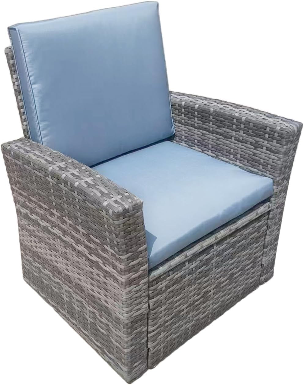 4-Piece Rattan Garden Furniture Set Outdoor Sofa Chairs with Table