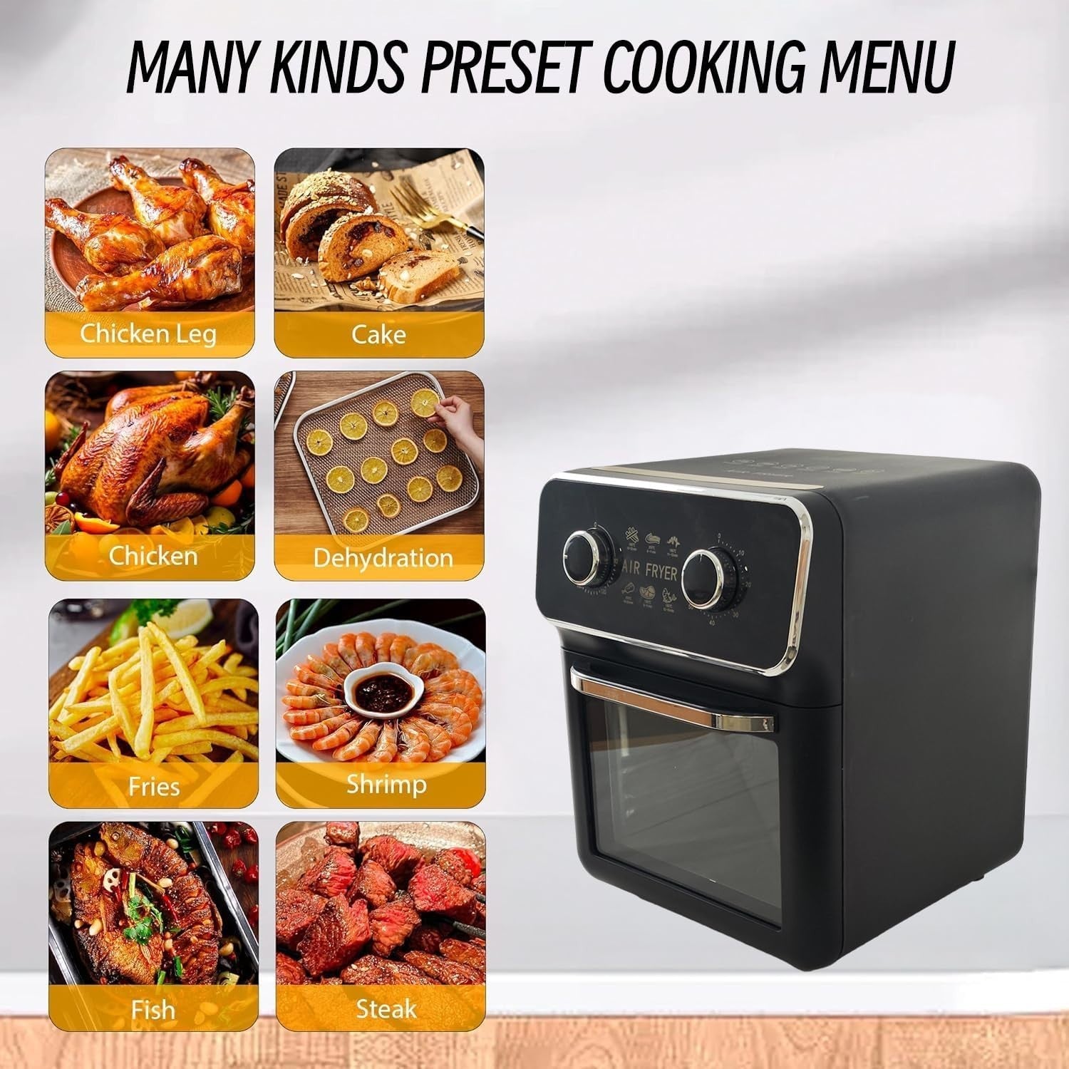 10L Air Fryer Oven Mini Oven Oil-Free Grill Roast Bake Compact 360° Crisp Easy