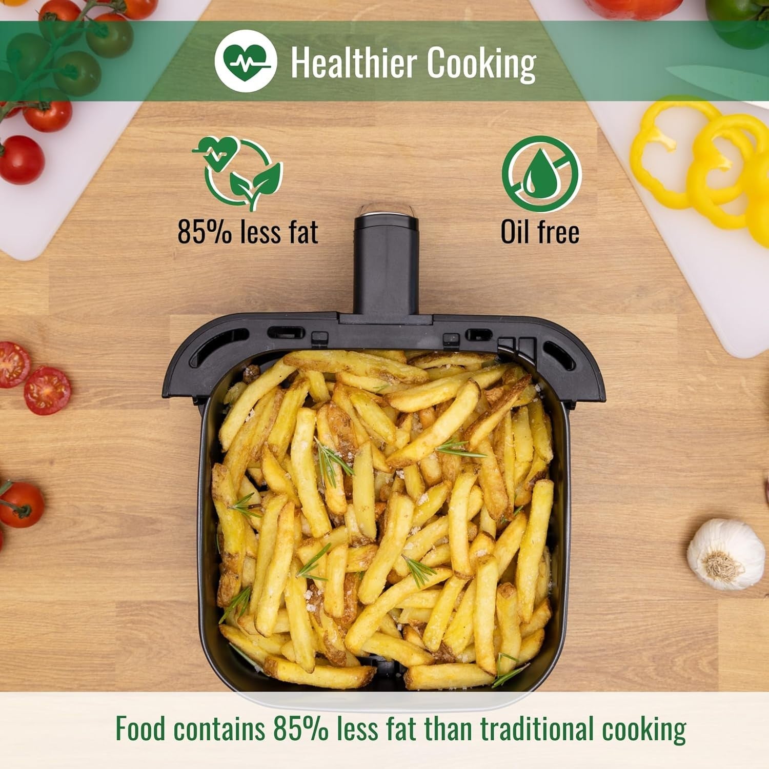 Air Fryer Oven 4L Digital Display 7 Presets Healthy Oil-Free Cooking 1200W