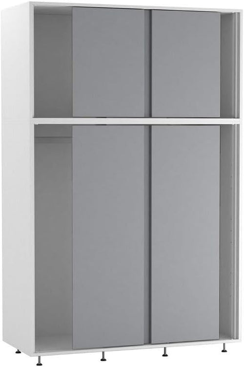 6-Door Sliding Wardrobe Grey Doors | Modern Spacious Bedroom Storage