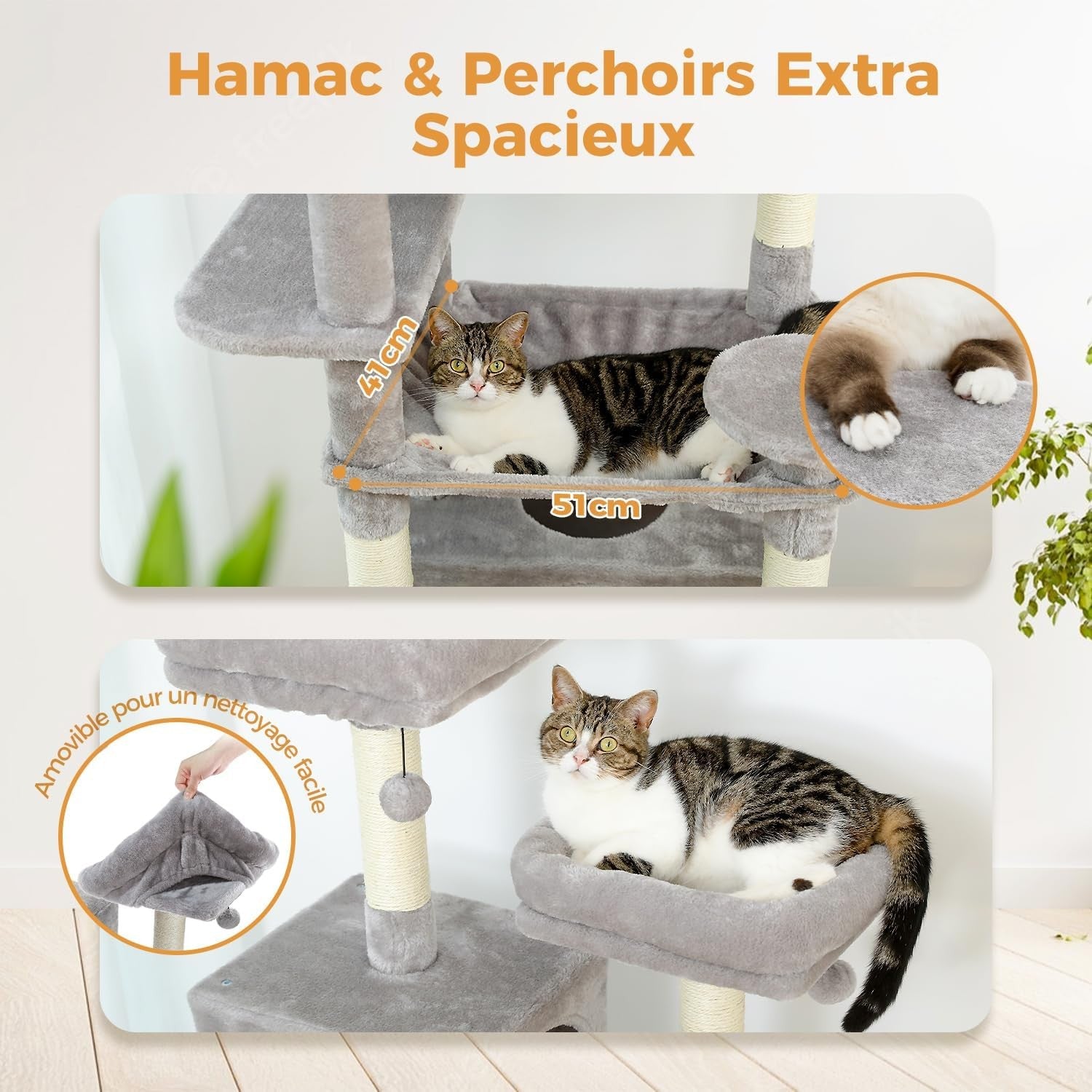 Large Cat Tree 184cm Extra Tall Multi Level Tower For Big Cats With Condo