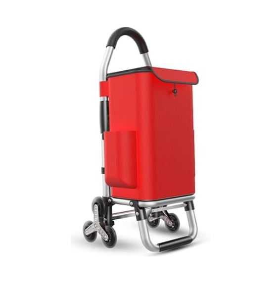 Foldable Stair Climber Shopping Trolley 6-Wheel Waterproof 2-in-1 50kg
