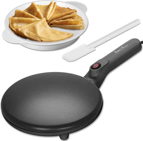 20cm Electric Crepe Maker | Non-Stick Surface, Keep Warm Setting, UK Plug