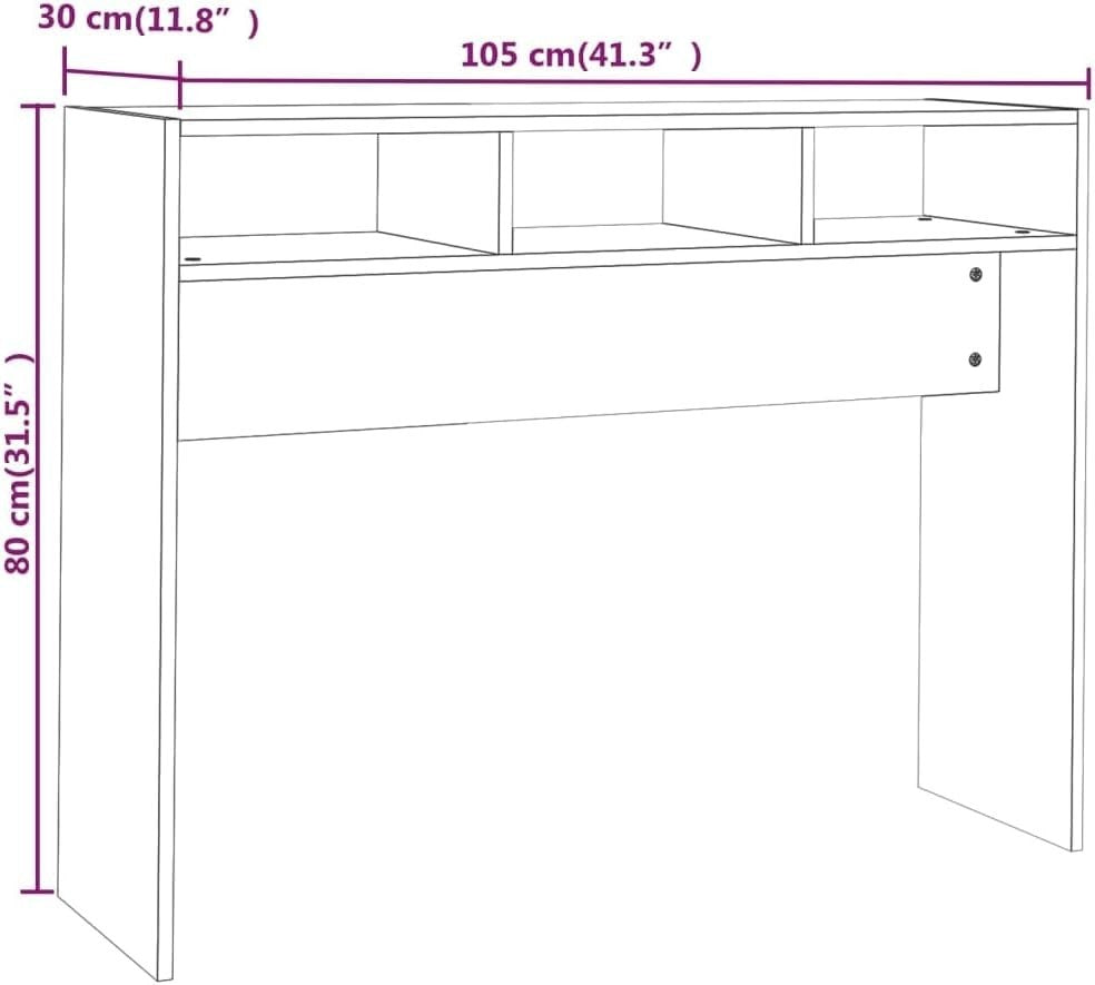Modern Console Table with Storage Shelves - Compact, Stylish Home Desk