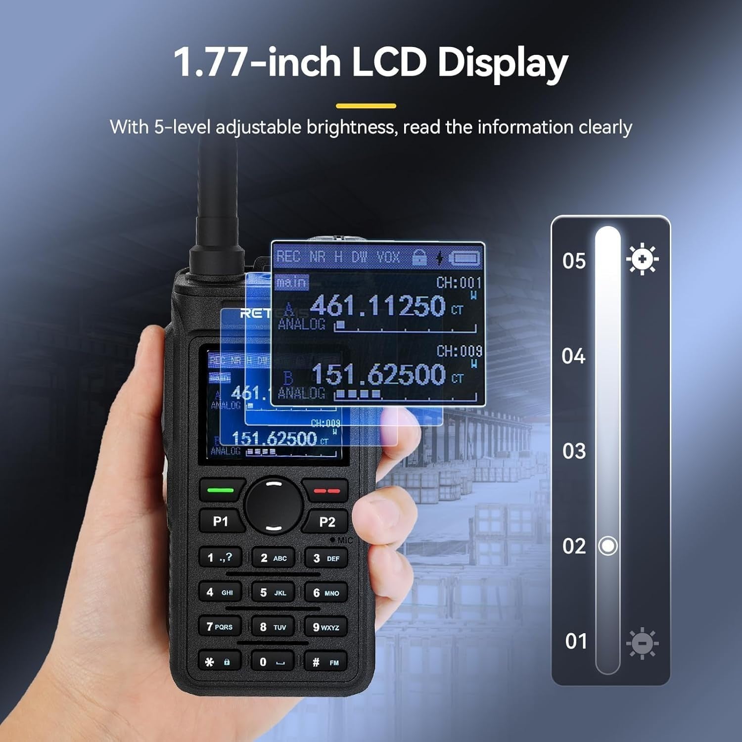 Dual Band Walkie Talkies 2 Pack High Power Long Range 2000mAh Type-C