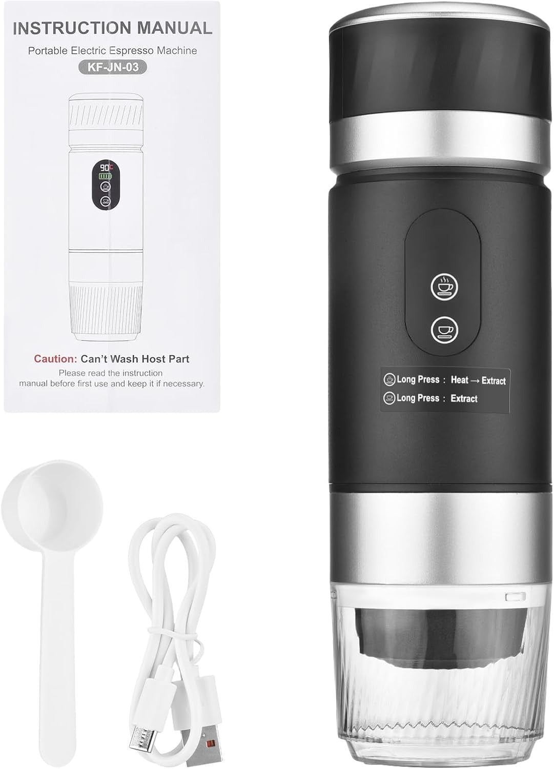 Portable Coffee Maker 3-in-1 Electric Hot Cold Brew Machine Digital Display