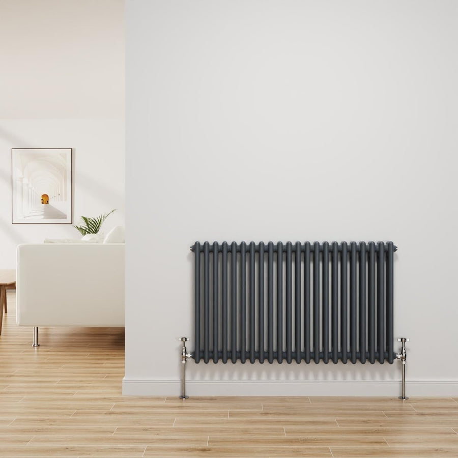 Anthracite 2 Column Radiator 600x1010mm Central Heating Bathroom