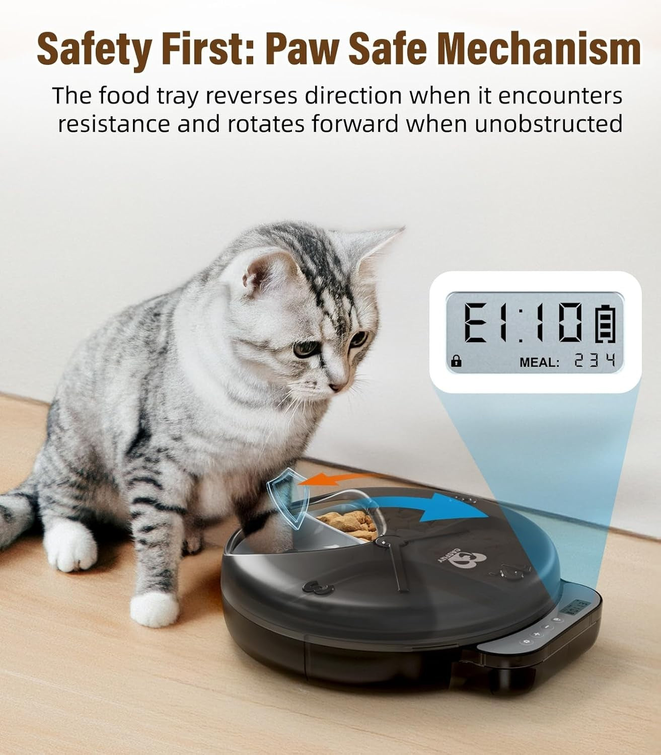 Automatic Cat Feeder Wet Dry Food 4 Meal Timer Battery Operated Feeder