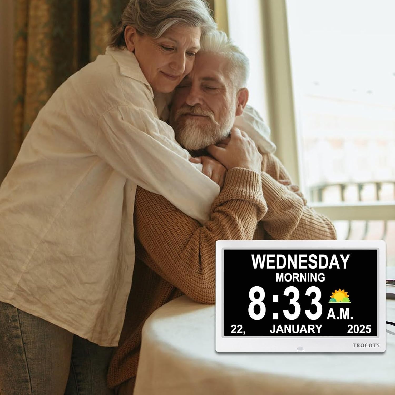 10” Dementia Digital Clock Large Day Date Display Auto Dimming Elderly