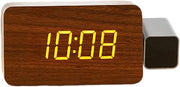 Projection Alarm Clock 180° Ceiling Wall LED Display Loud Alarm Bedroom