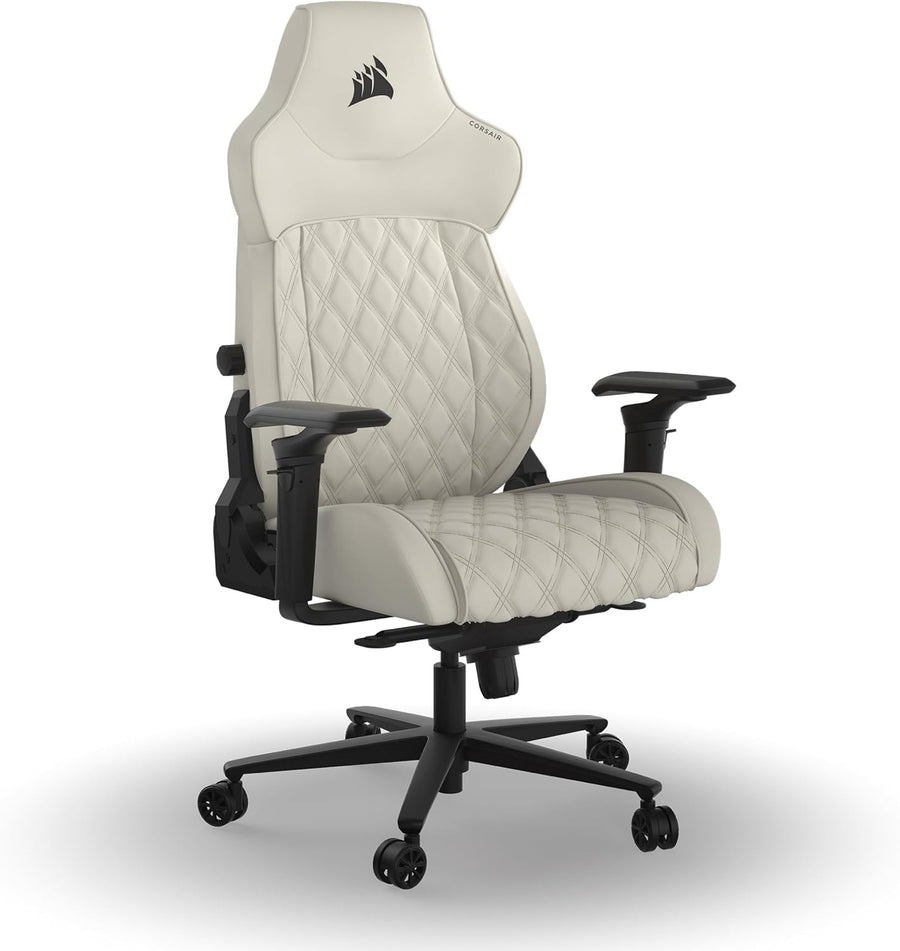 Premium Fabric Gaming Chair Wide Seat 5D Arms 160° Recline Frost