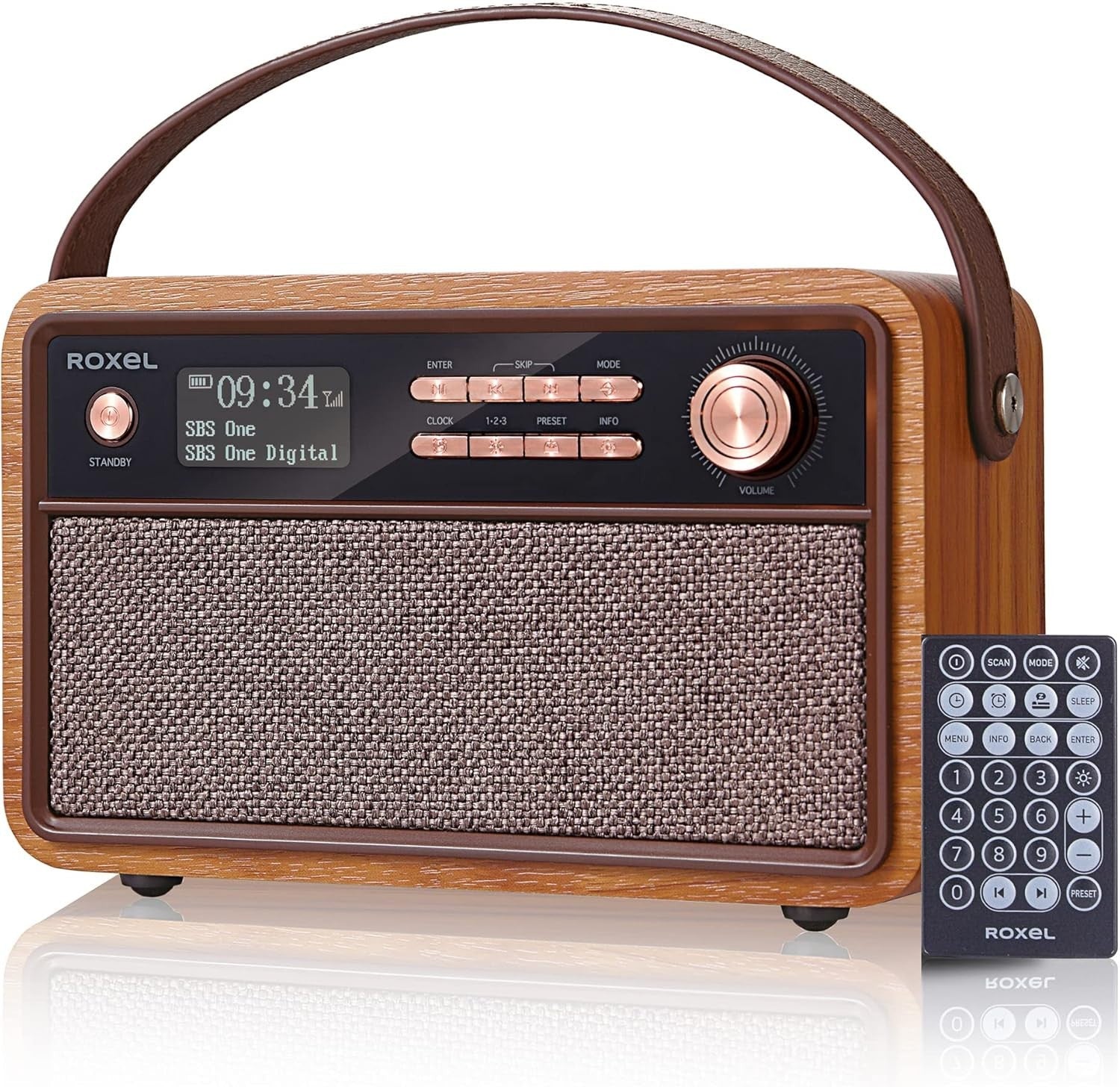 Retro DAB+/FM Bluetooth Alarm Clock Radio USB TF AUX