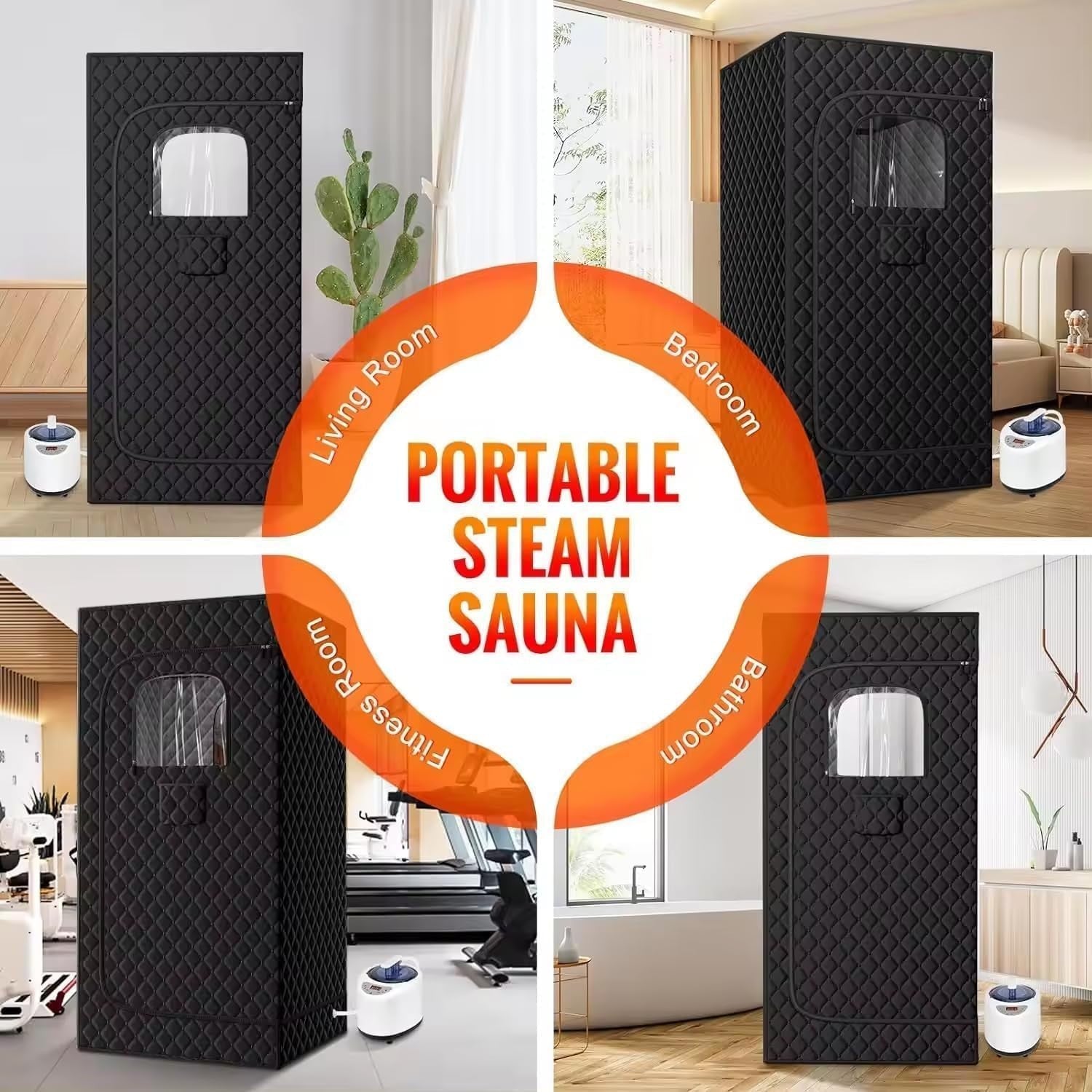 Infrared Home Sauna Tent – Portable Steam Sauna, 9 Levels, Foldable Chair