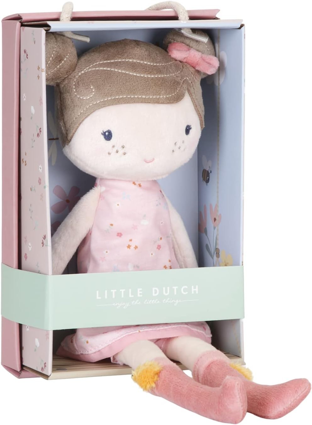 35cm Soft Rag Doll Pink Plush Cuddly Toy Gift Boxed Baby Kids Nursery Present