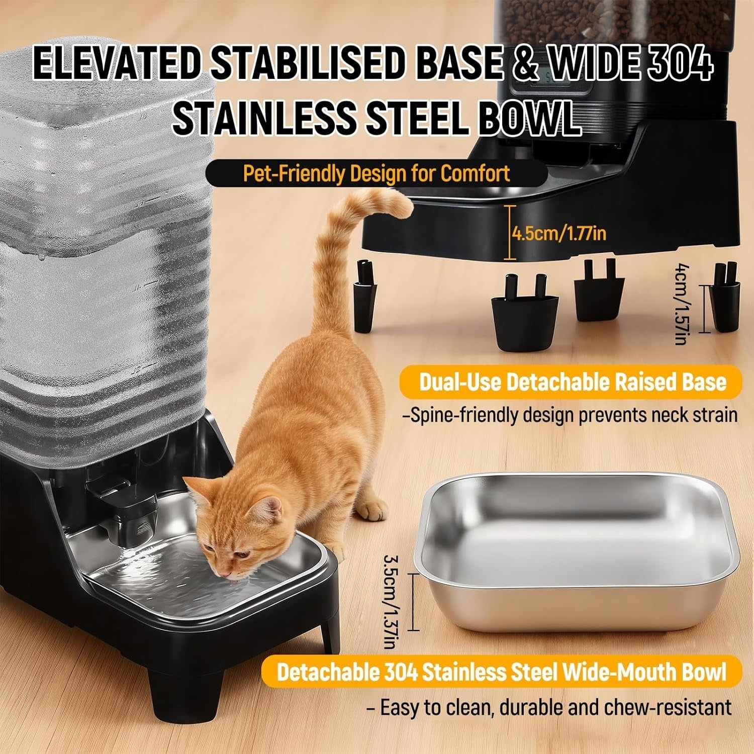 7L Automatic Dog Feeder & 8L Water Dispenser Set Raised Bowl Timer