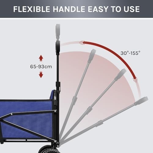 Heavy Duty Folding Utility Wagon 80kg All Terrain Cart Camping Beach
