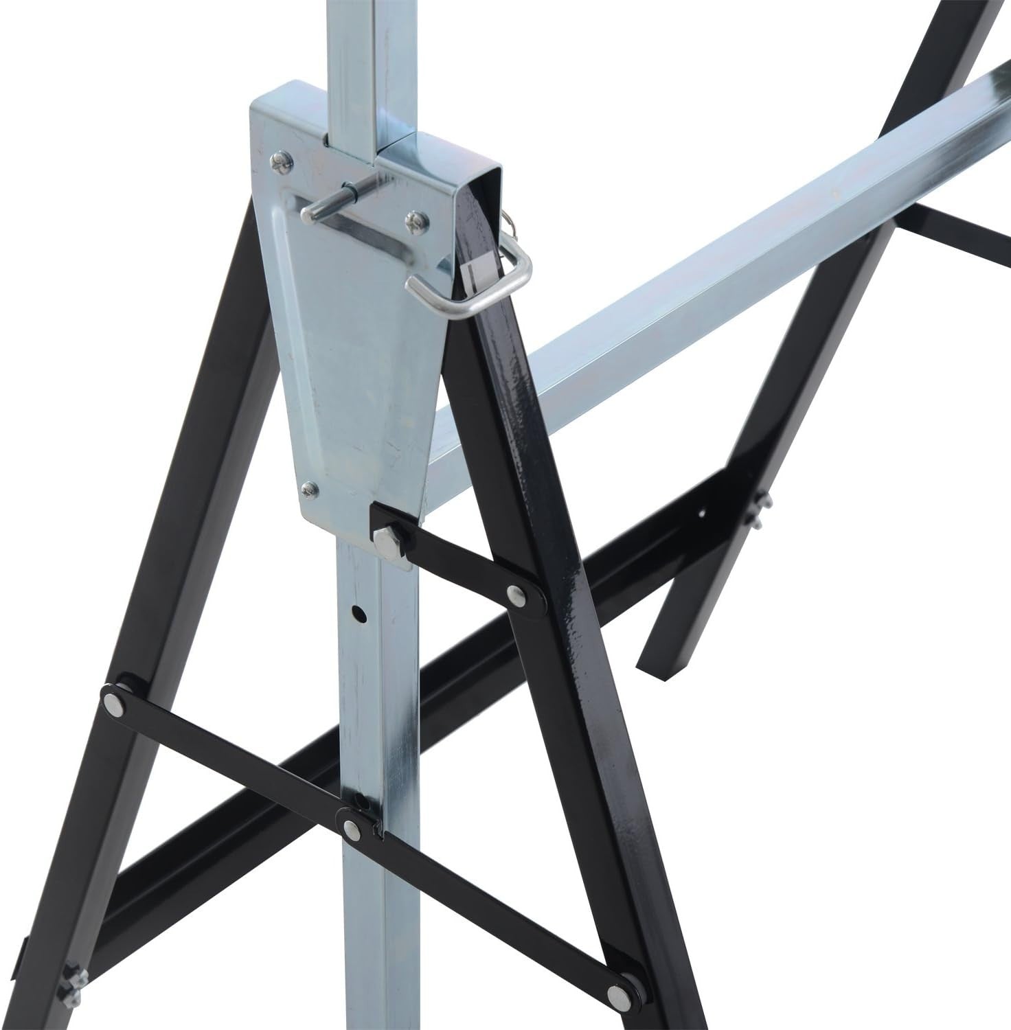 2x Adjustable Telescopic Sawhorse Folding Steel Trestle Work Bench 80–130cm
