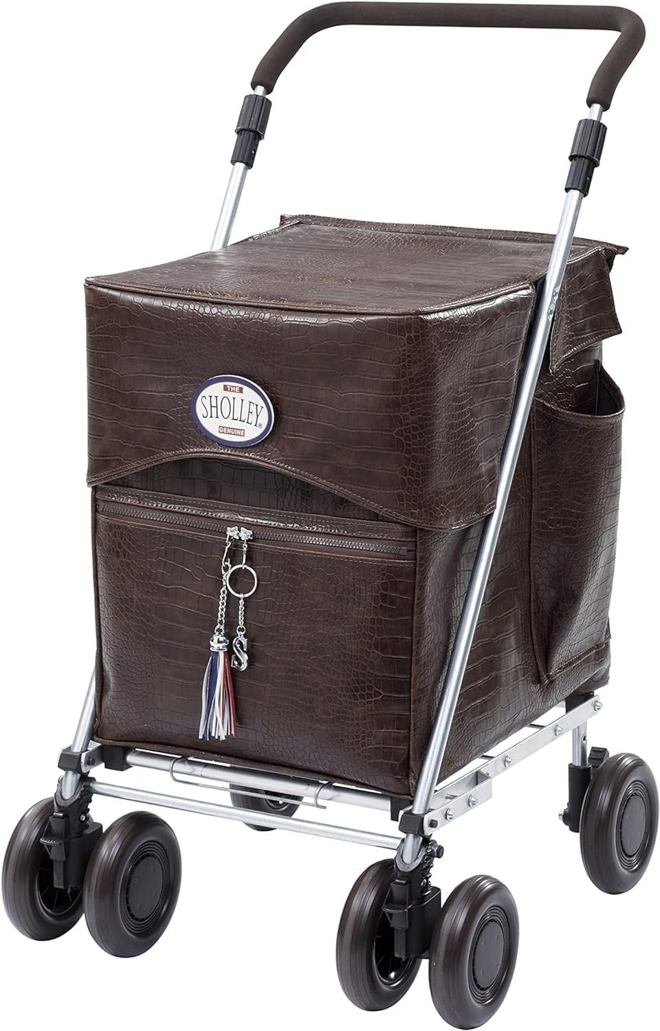 4 Wheel Push Shopping Trolley Walking Aid Foldable Adjustable Handle