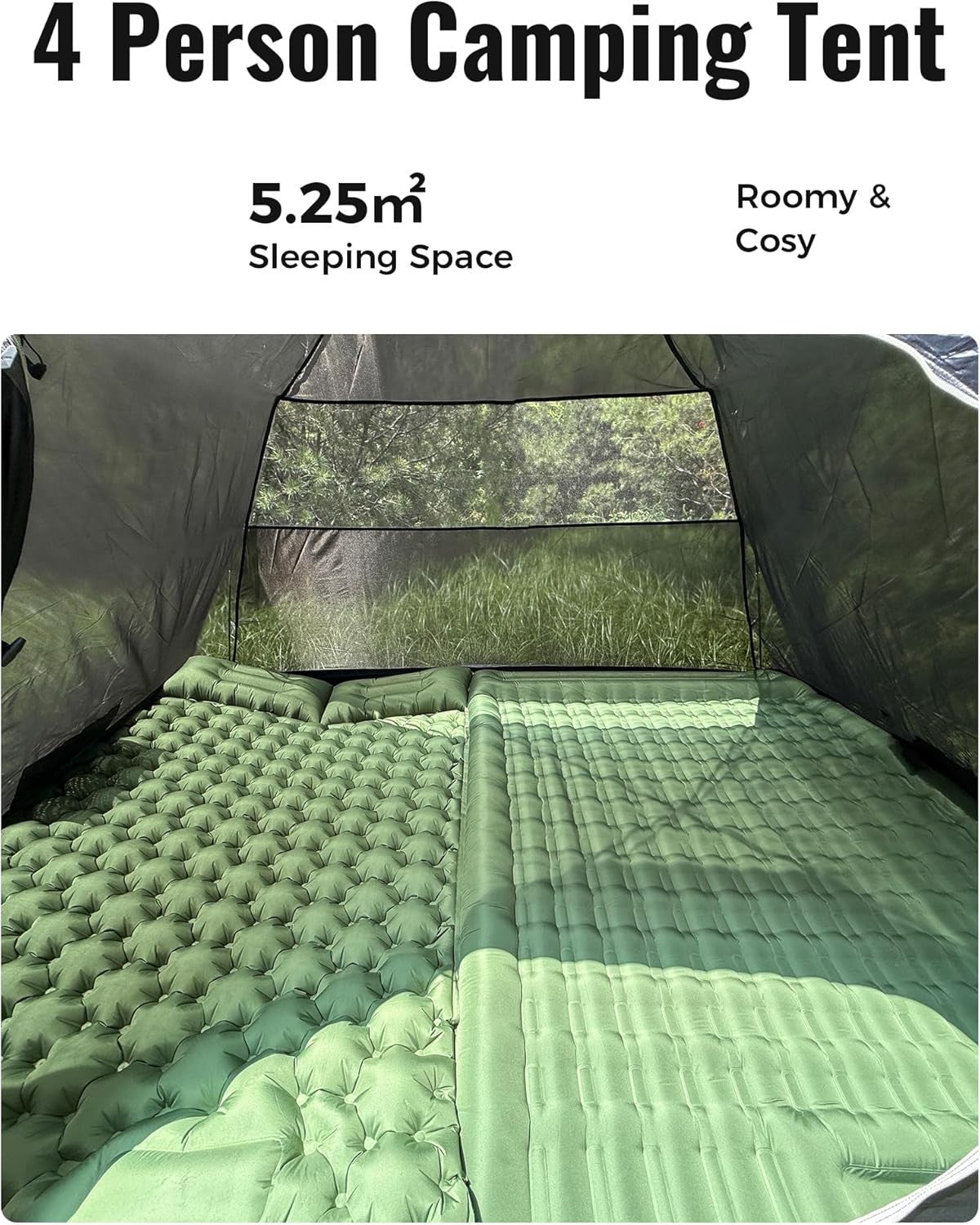 KingCamp 4-Person Dome Camping Tent Waterproof Outdoor Festival