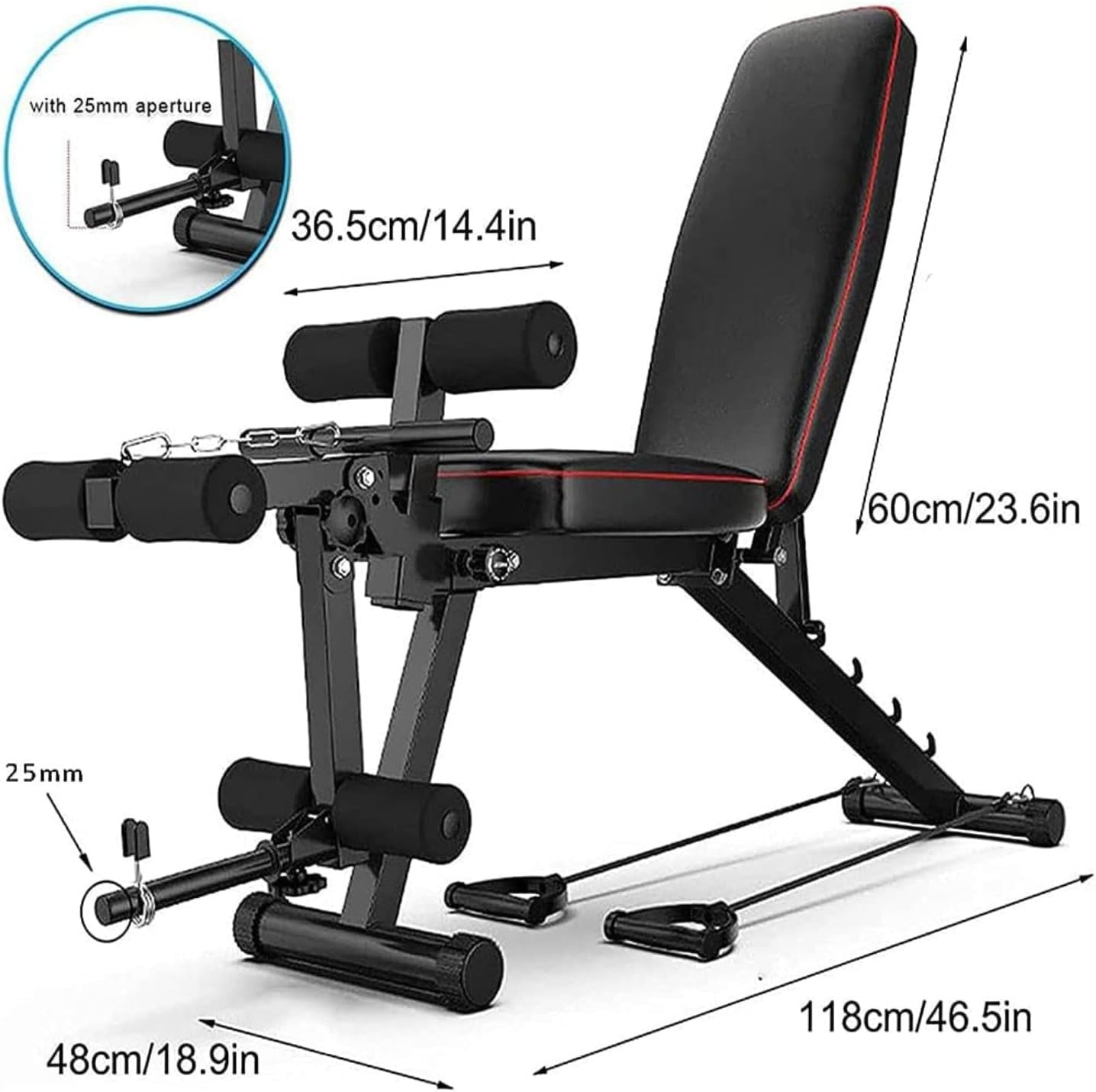 Adjustable Weight Bench With Leg Extension Curl Foldable Home Gym