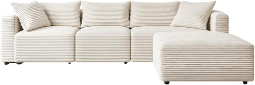 Modular L-Shaped 4-Seater Sofa Bed | Jumbo Cord, Deep Seats, Durable Frame