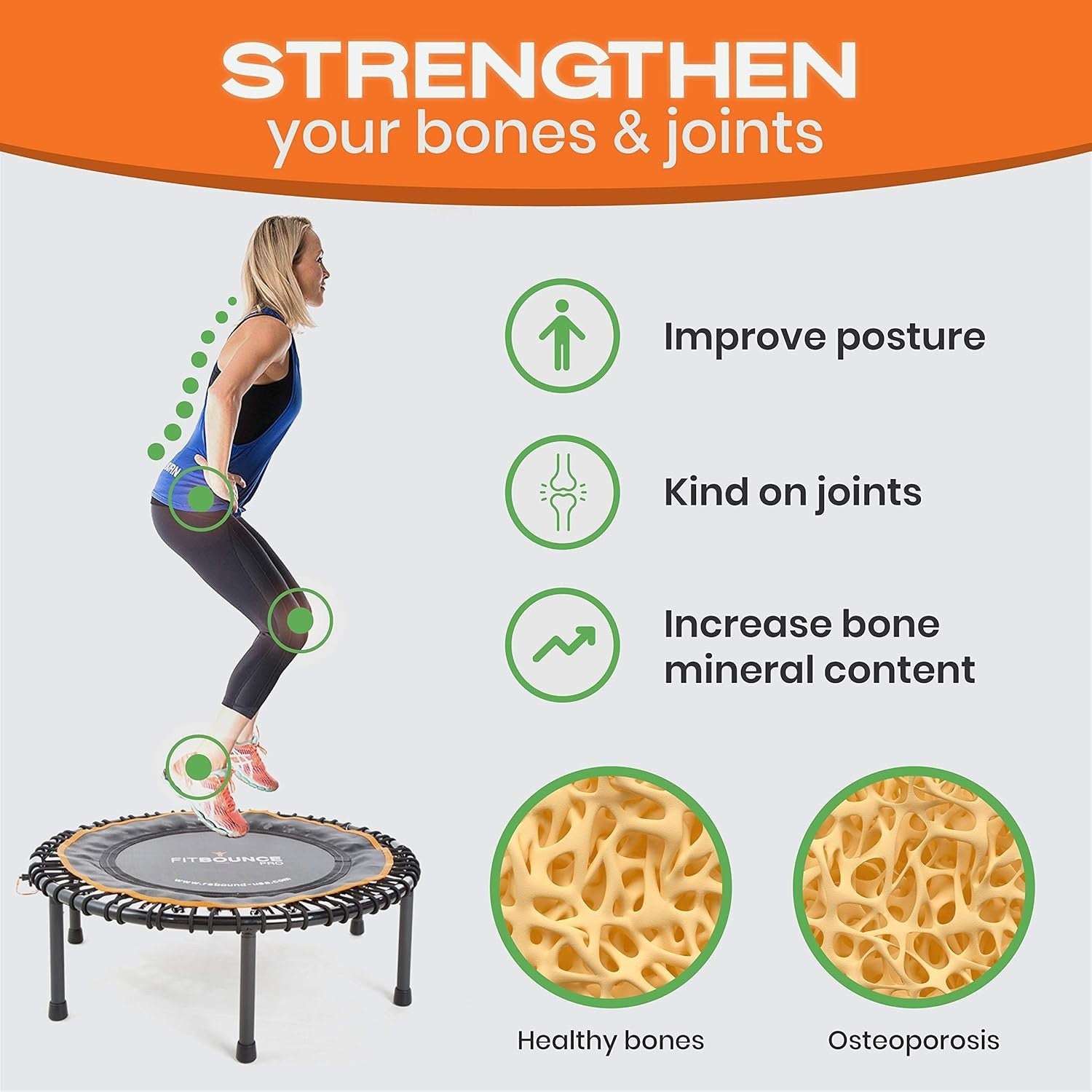 40in Bungee Rebounder Mini Trampoline Silent Folding 150kg Indoor