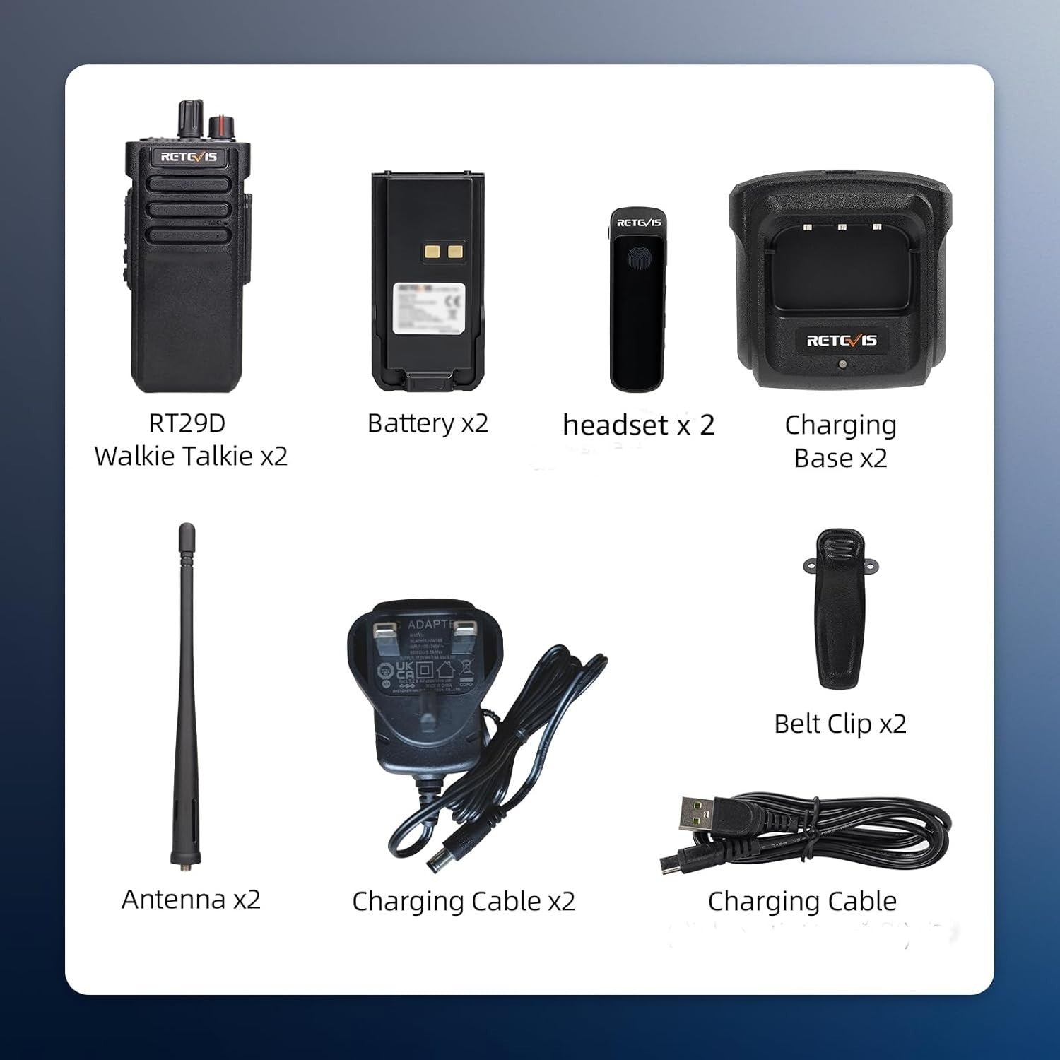 DMR Digital Walkie Talkies IP67 Waterproof Long Range Wireless Earpiece