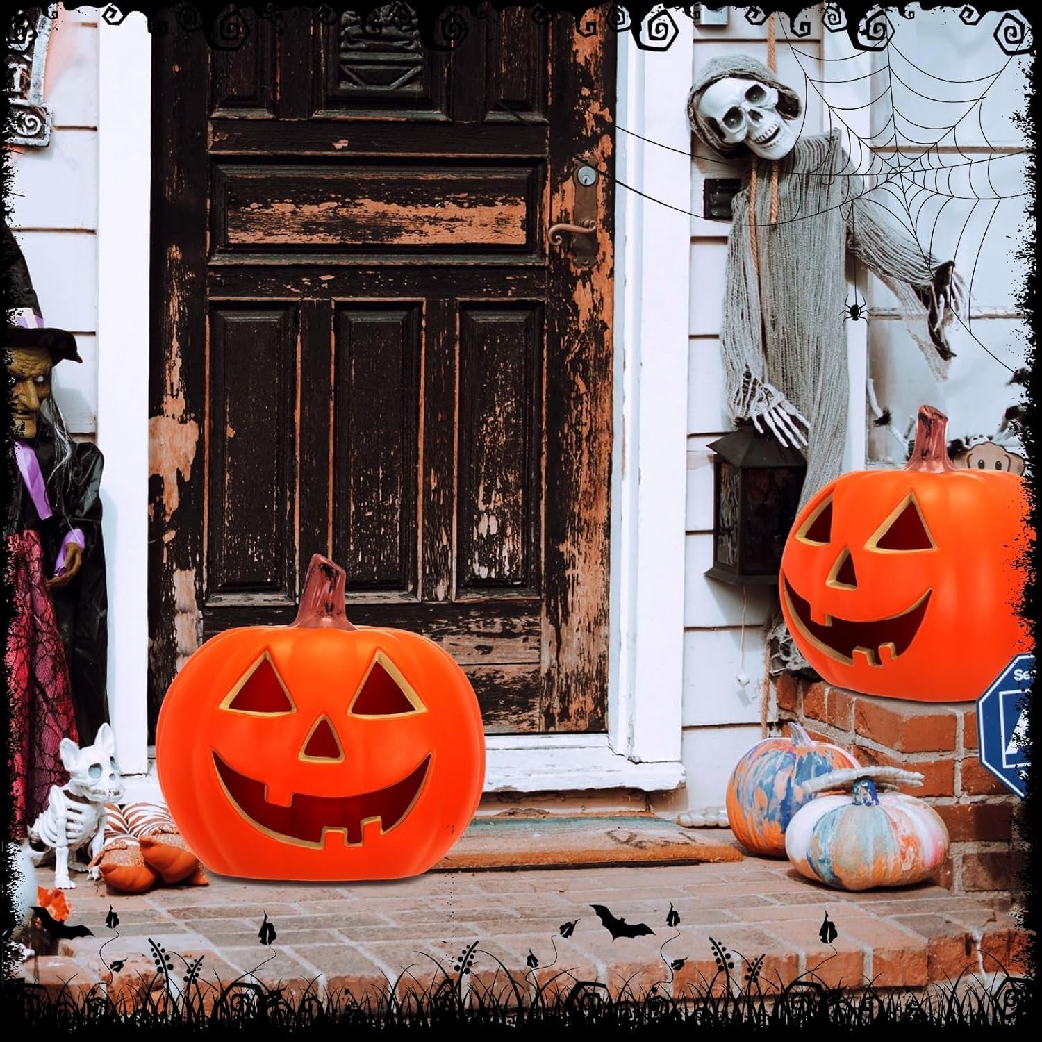 Pinkunn 18 Inch Light Up Jack O Lantern Halloween Pumpkin Indoor Outdoor Decor