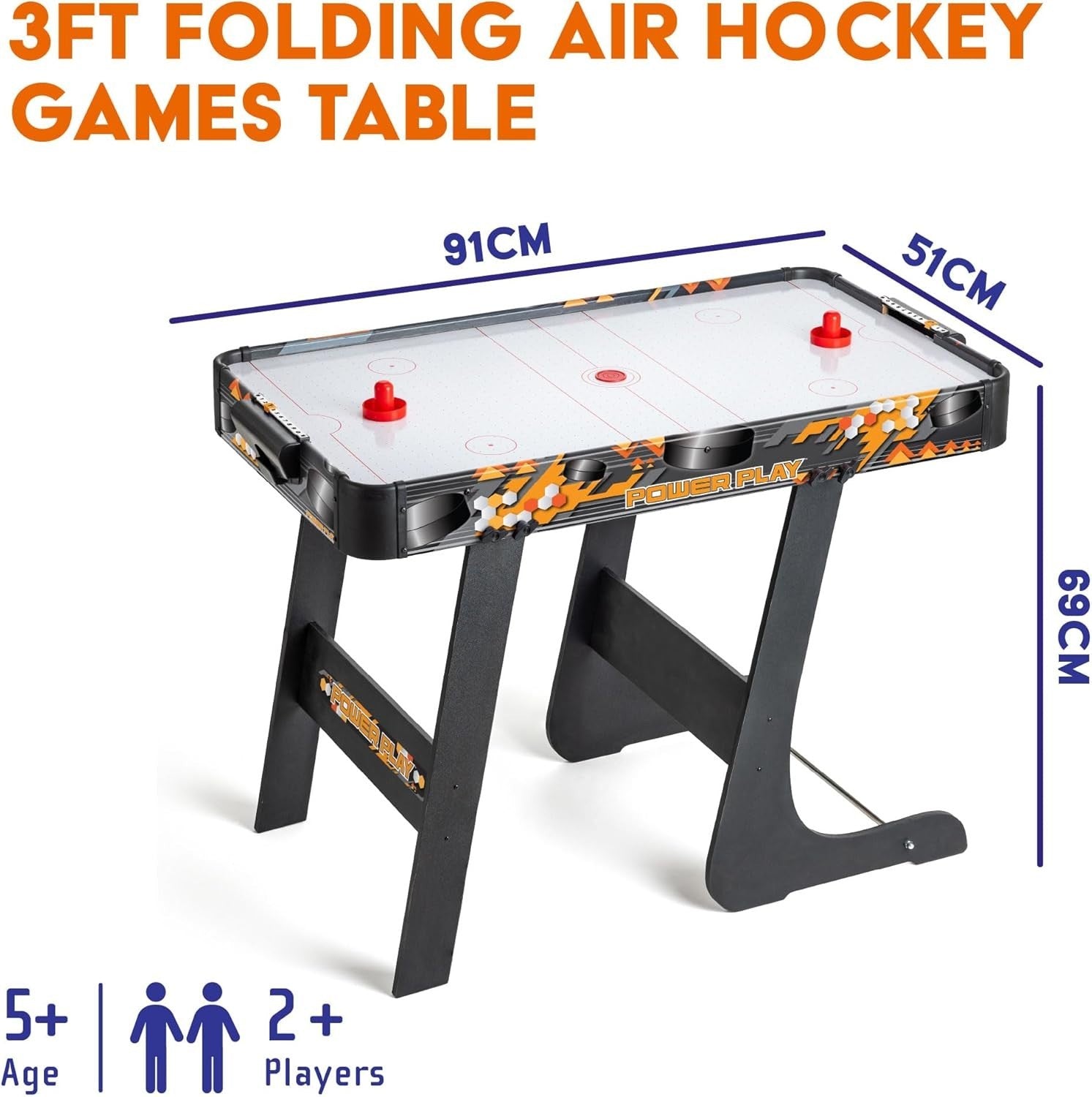 3ft Folding Air Hockey Table Mini Indoor Game Portable Kids Adults