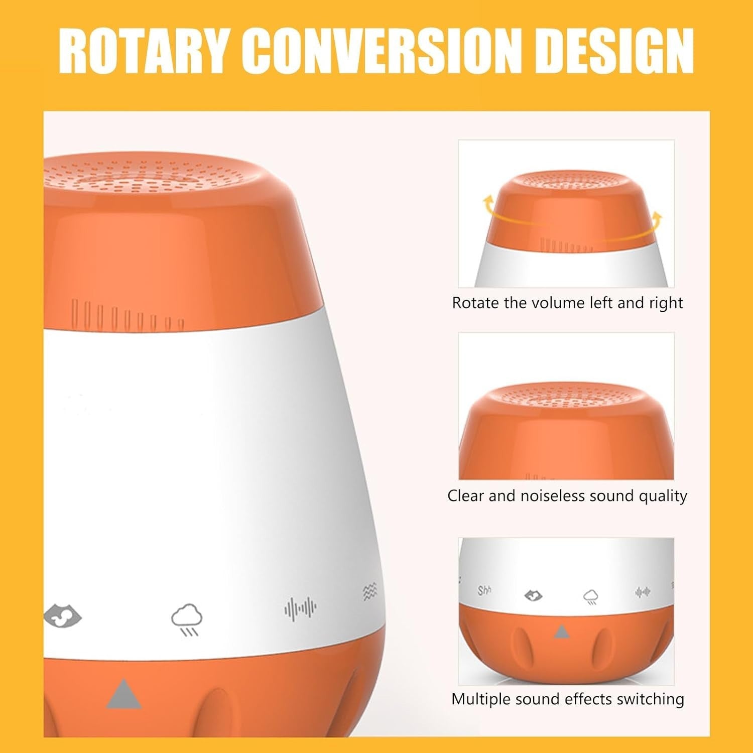 Rechargeable Baby White Noise Machine, Soothing Sleep Sound Generator