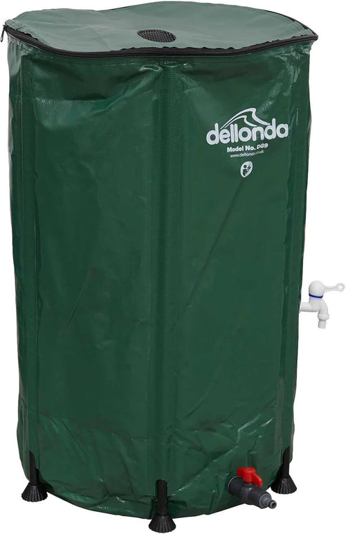 250L Collapsible PVC Garden Water Butt with Zipped Lid & Tap