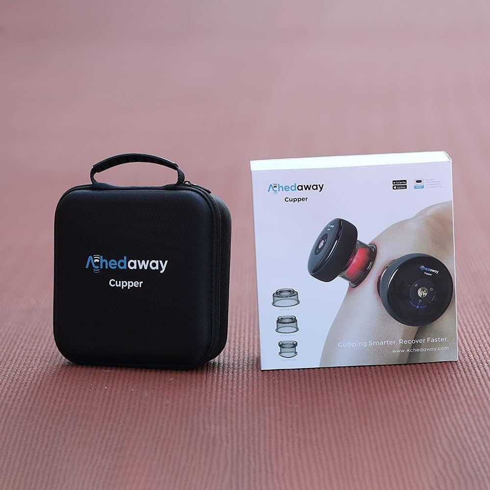 Rechargeable Suction Cup Massager with Bluetooth, Red Light Therapy, 3 Heads