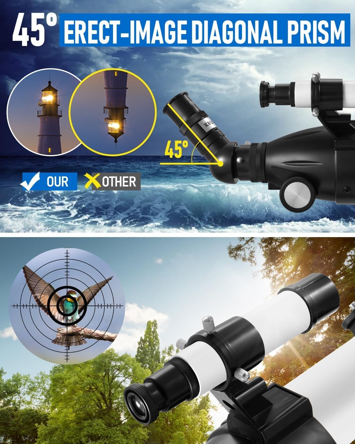 90mm Aperture 900mm Refractor Telescope for Kids & Adults with Tripod