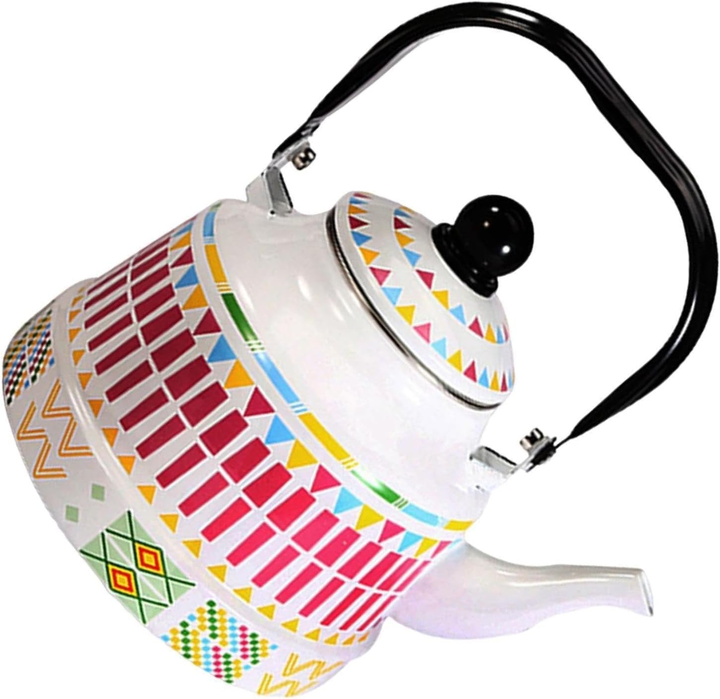 2.5L Retro Enamel Tea Kettle Stovetop Water Pot Induction Safe