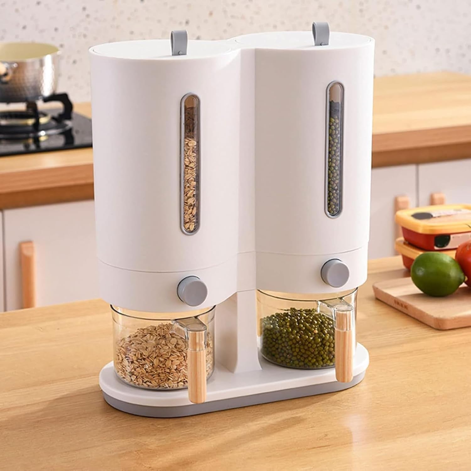 5kg Double Bucket Rice Dispenser Sealed Dry Food Storage Box