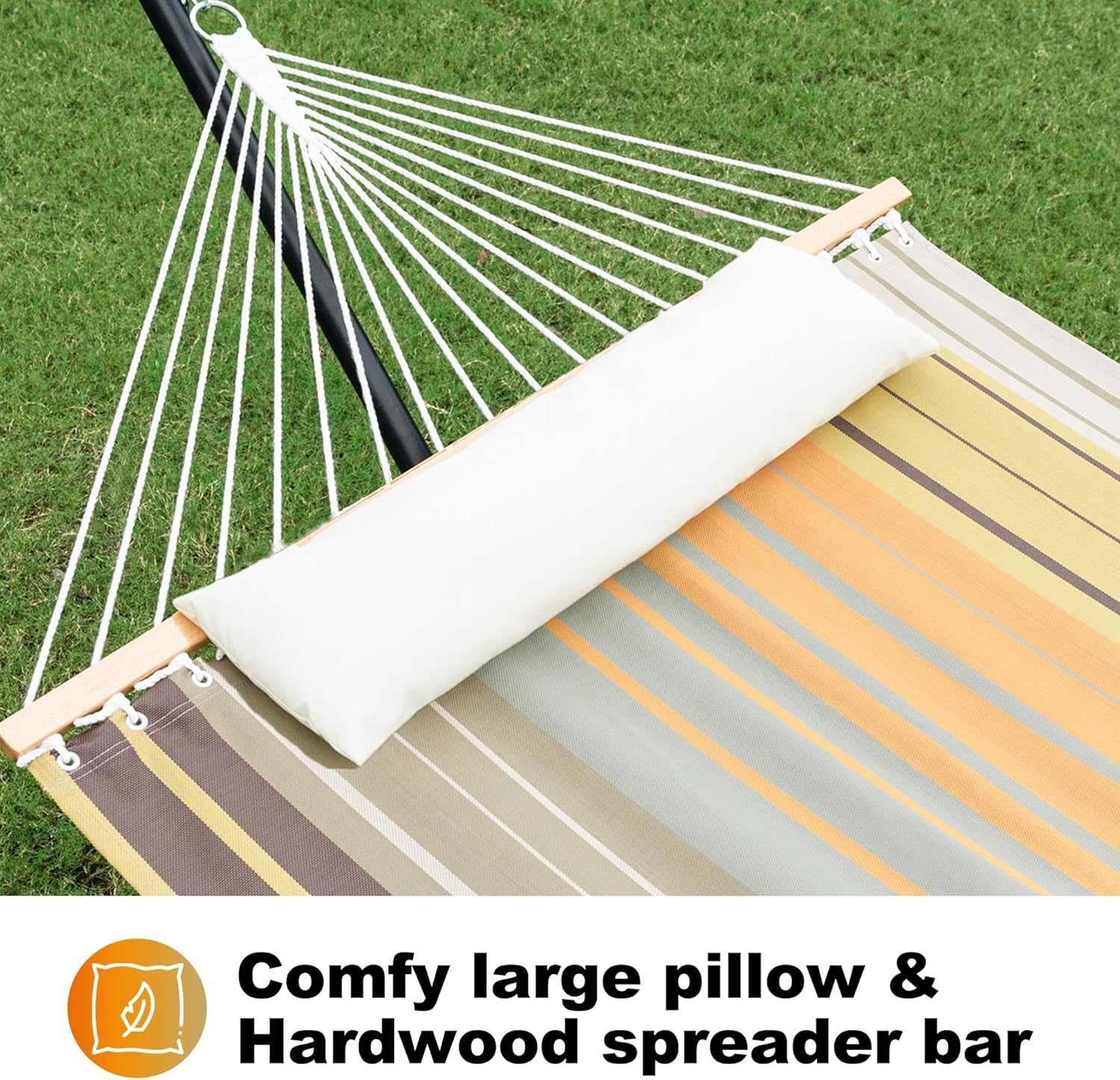 Waterproof Double Hammock with Stand 55" Wide 2-Person 475lb Capacity Outdoor