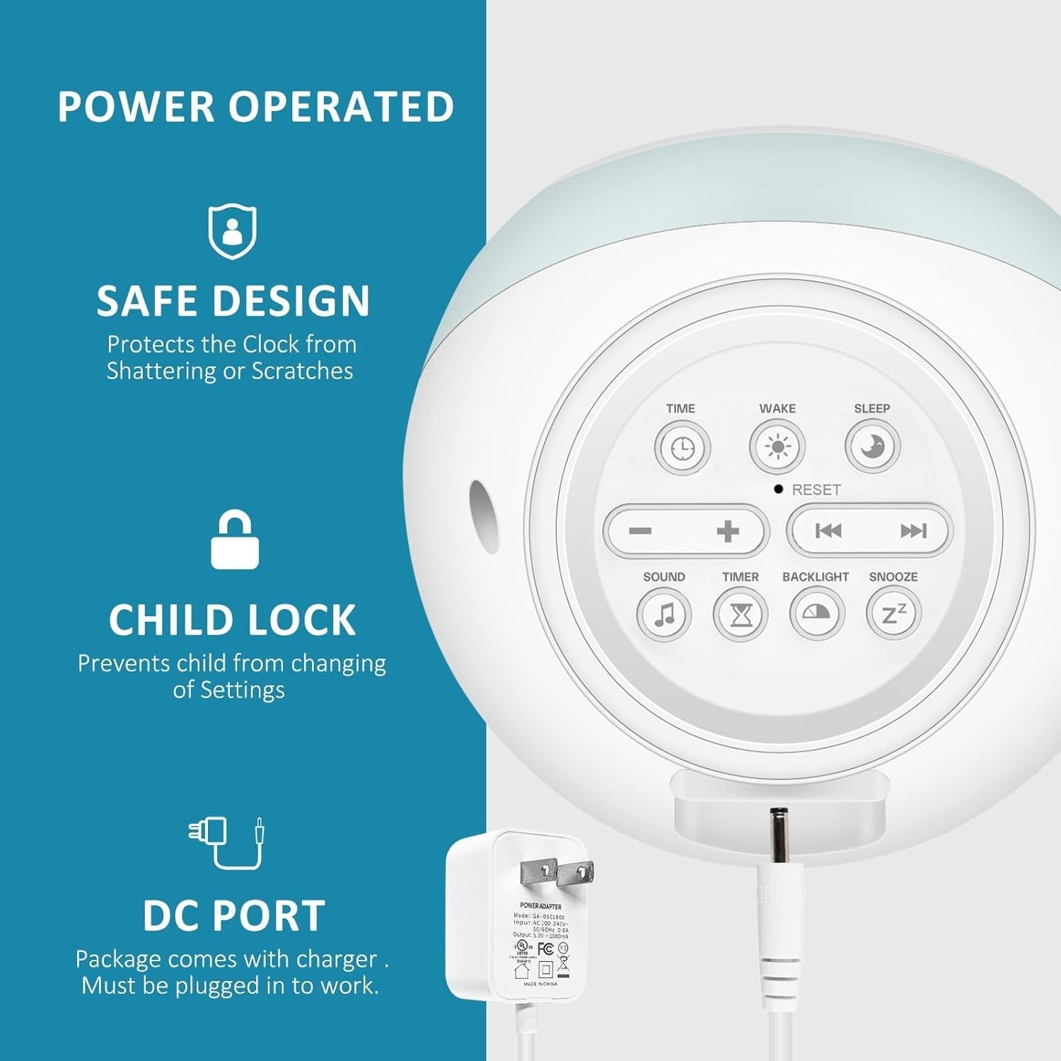 Kids Alarm Clock with Sleep Trainer, Night Light & Soothing Sounds – Wake Up