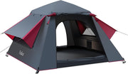 3 Man Pop Up Camping Tent Waterproof Automatic Dome 2 Layer