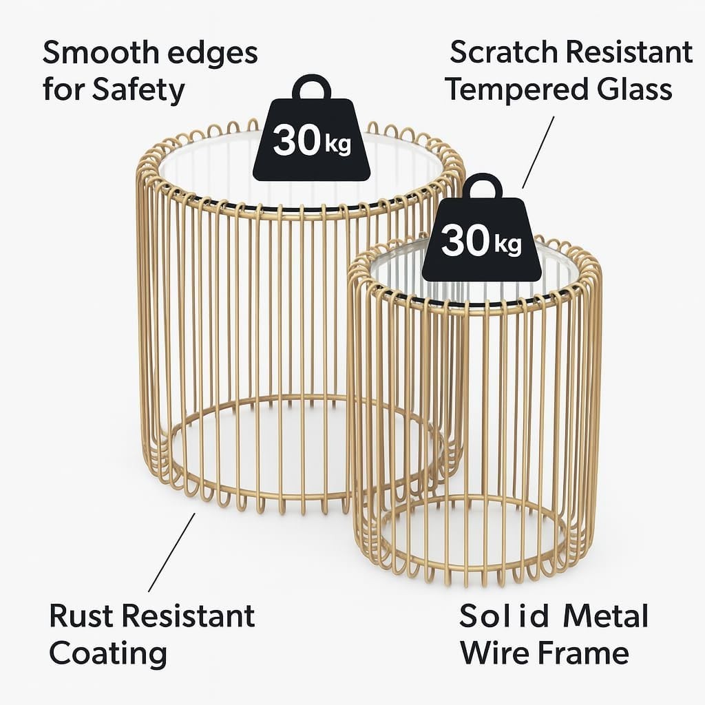 Round Gold Mirrored Side Table Black Glass Top Accent Coffee End Bedroom