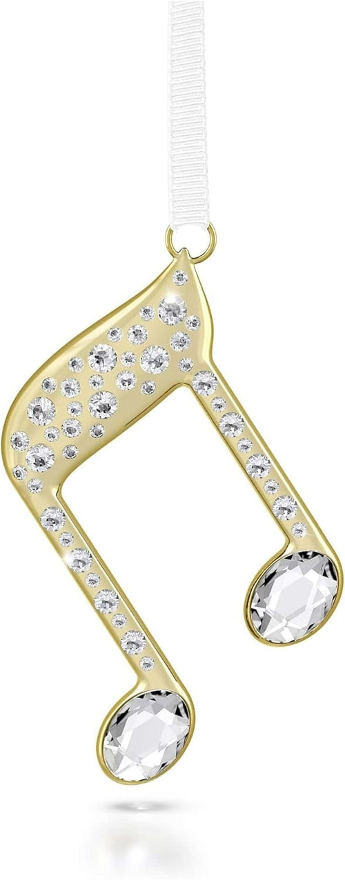 Luxury Crystal Music Note Ornament • Gold-Tone Finish • Sparkling Festive Decor