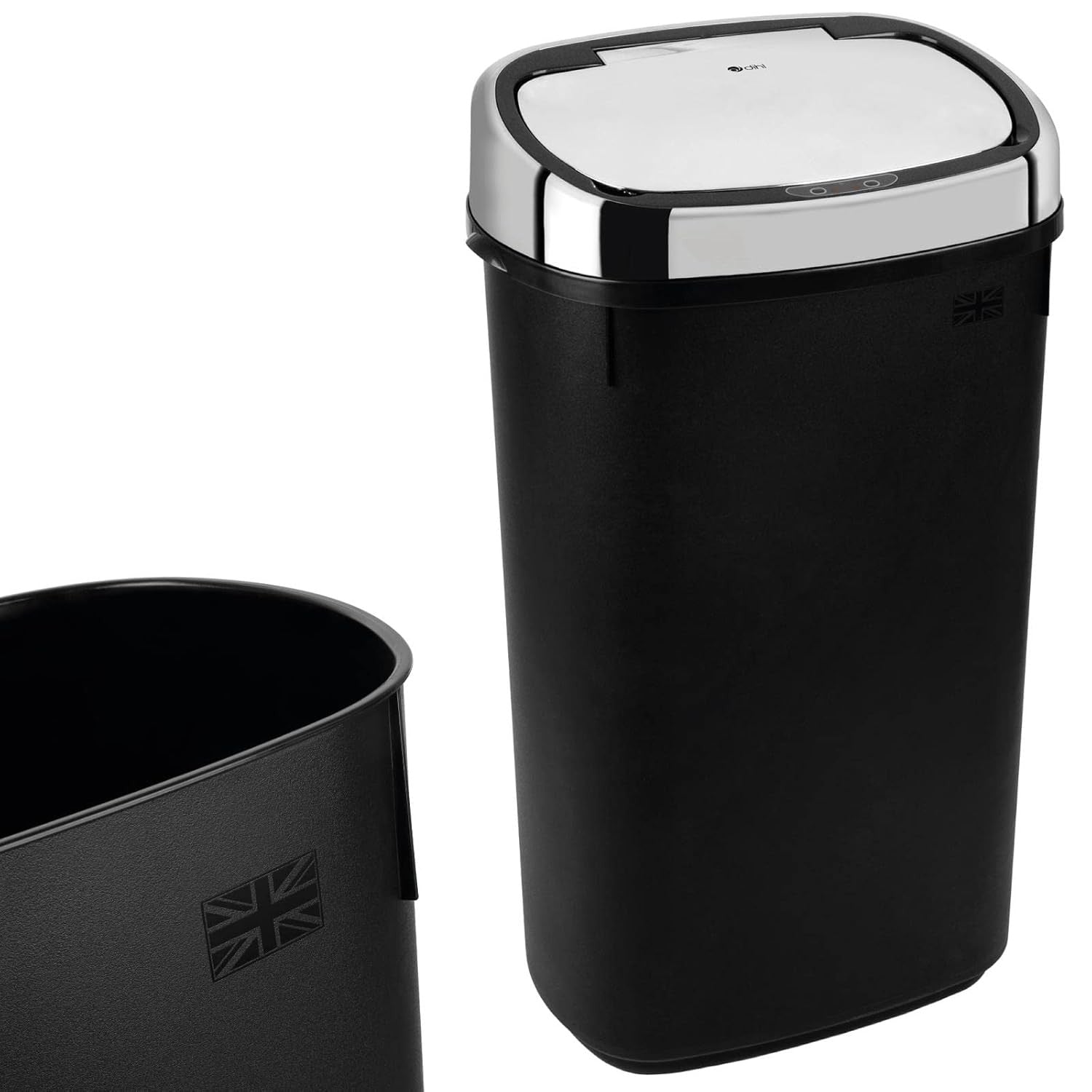 50L Touchless Kitchen Bin Automatic Sensor Black Chrome Lid