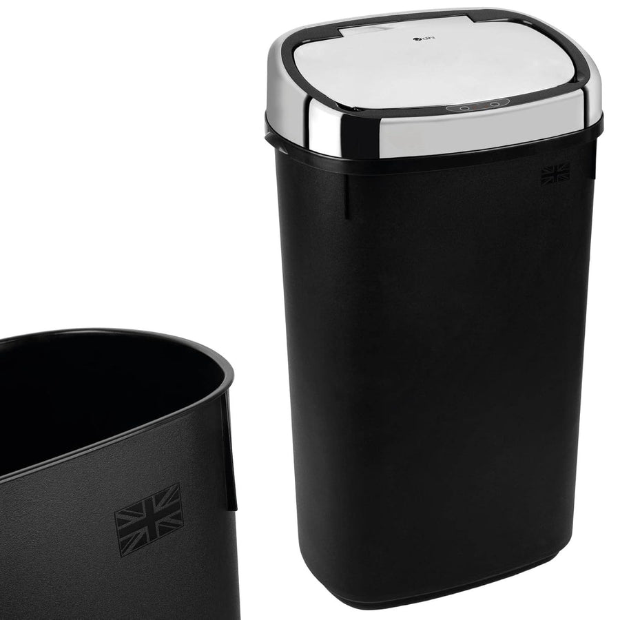 50L Touchless Kitchen Bin Automatic Sensor Black Chrome Lid