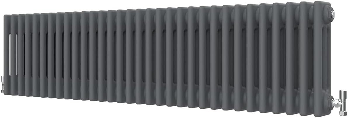 300x1460mm Anthracite 3 Column Cast Iron Style Radiator Central Heating