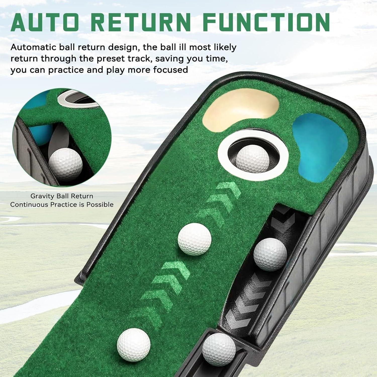 Golf Putting Mat Indoor Training Green Ball Return Non-Slip Practice Mat