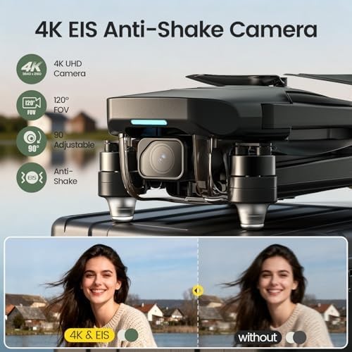 4K EIS GPS Drone Auto Return 60min Flight Brushless Motor Foldable Quadcopter