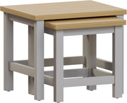 Space Saving Nest of Tables Grey Oak Modern Living Room Coffee End Side Set