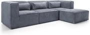 Dark Grey Corner Sofa 4 Seater | L Shape Modular Couch with Soft Chenille